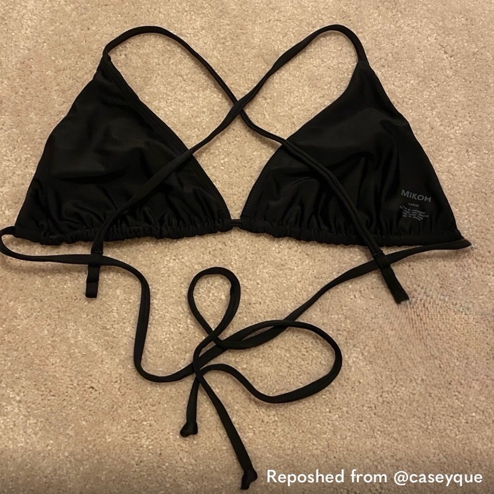 NWOT Mikoh Catalina Black Triangle Bikini Top - Picture 3 of 4